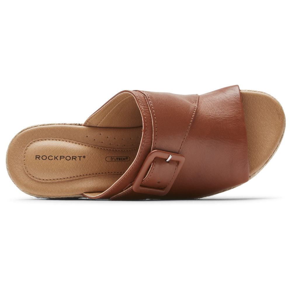 Sandalias Rockport Mujer Mexico - Lyla Buckle Marrom - BZMDI2085